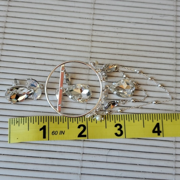 BCBGeneration Rhinestone Silver Dangle Earrings - Picture 7 of 8